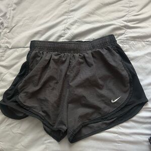 Nike Black Athletic Shorts with Elastic Waistband and Built-in Brief